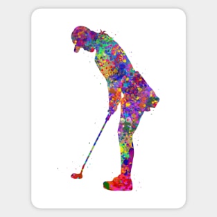 Female golfer Sticker